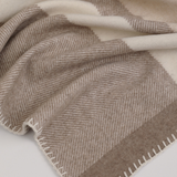 Brown Long Striped Wool Blanket