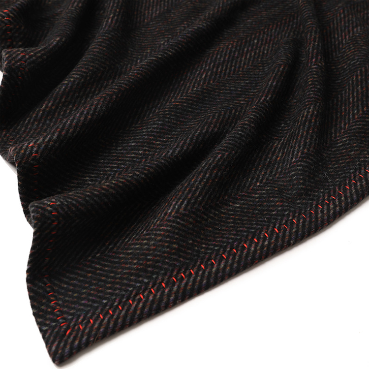 Black Twill Thick Wool Blanket