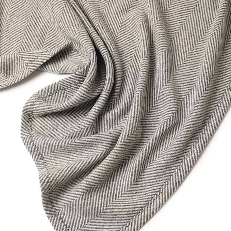 Gray Twill Thick Wool Blanket